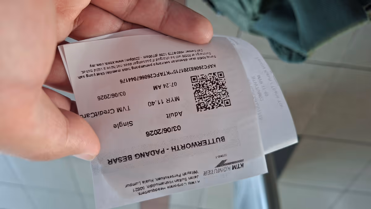 KTM ticket from Butterworth to Padang Besar on June 3, 2026